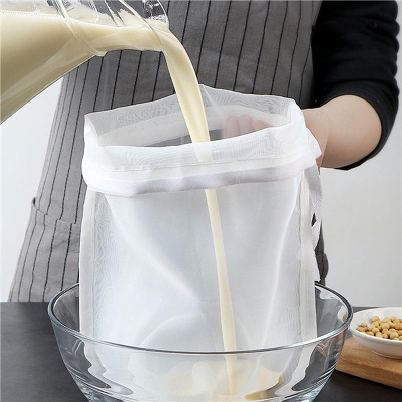 PRINKROOMY Reusable Fine Mesh Strainer Bag, Multi-Use Nylon Filter for Nut Milk Brewing & Juice Extraction, Food Grade Filtration Bag (200Mesh-2pcs) - Image 1