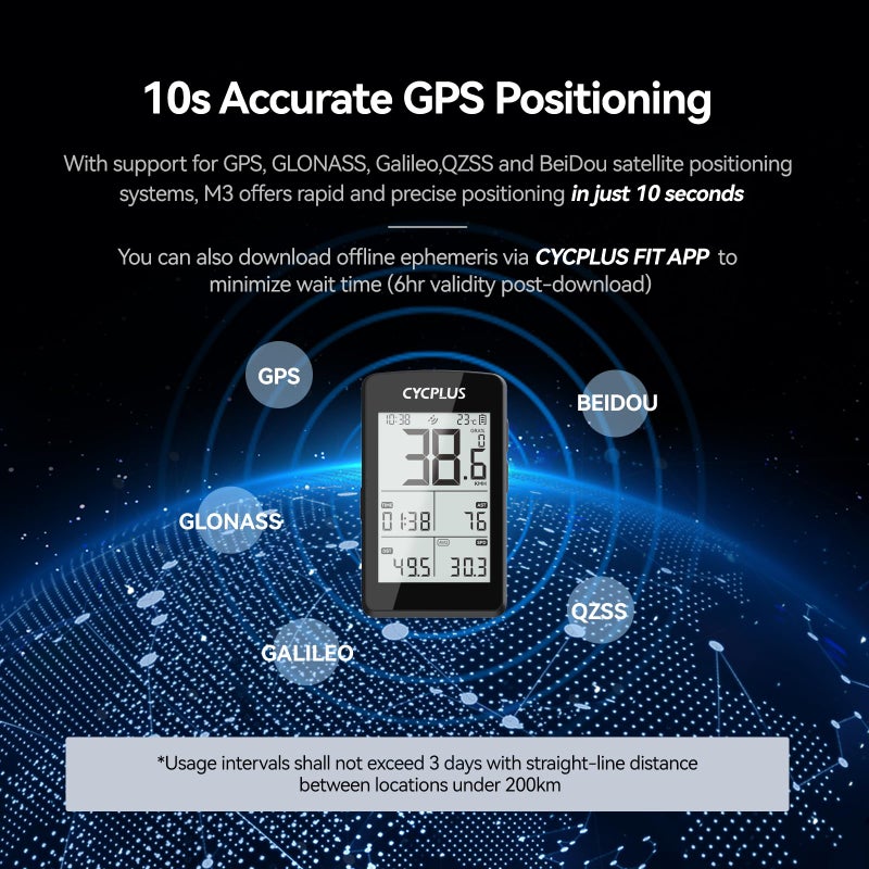 CYCPLUS Bike Computer GPS Wireless, ANT+ Cycling Computer GPS with Bluetooth, 2.8" LCD Screen,100+ Hours Battery Endurance Bike Speedometer with Auto Backlight IP67 Waterproof - Image 3