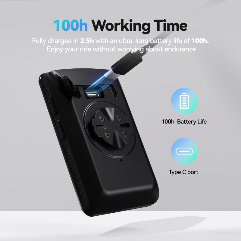 CYCPLUS Bike Computer GPS Wireless, ANT+ Cycling Computer GPS with Bluetooth, 2.8" LCD Screen,100+ Hours Battery Endurance Bike Speedometer with Auto Backlight IP67 Waterproof - Image 4