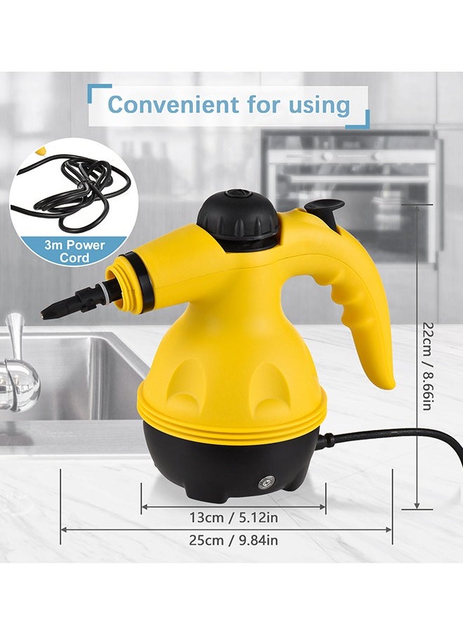 LEXIN Portable Handheld Steam Cleaner, 1000W Multi-Surface Cleaning Machine with 10 Accessories, 350ml Tank, Yellow/Black  - Image 4