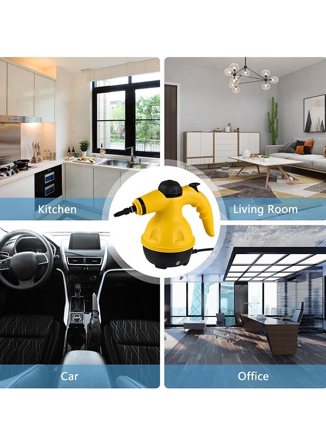 LEXIN - Portable Handheld Steam Cleaner, 1000W Multi-Surface Cleaning Machine with 10 Accessories, 350ml Tank, Yellow/Black - Image 1