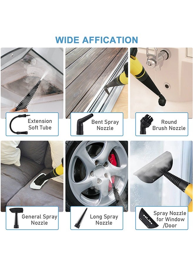 LEXIN - Portable Handheld Steam Cleaner, 1000W Multi-Surface Cleaning Machine with 10 Accessories, 350ml Tank, Yellow/Black - Image 1