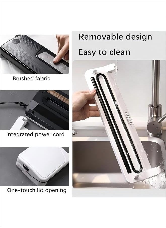 Generic Vacuum Sealing Machine Food Vacuum Sealing Machine Automatic Air Sealing System For Food Storage Dry Wet Sealing Machine Compact Design 12.6 Inches Bring 10 Food Pattern Bags Black  - Image 3