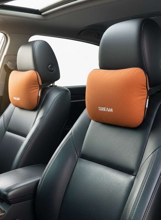 SPIDER Car Neck Pillow Headrest Cushion 2PCS Ergonomic Memory Foam Neck Support for Car Seat, Soft Breathable Head Neck Rest Pillow for Driving Travel Office Chair, Adjustable Strap Universal Fit Auto Seat Comfort Cushion - Image 2
