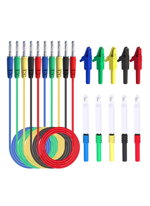 Circuit Testers, Banana to Banana Plug Test Leads Kit, with Alligator Clips Insulation Wire Piercing Probes, for Multimeter Automotive Diagnostic Testing, 4mm