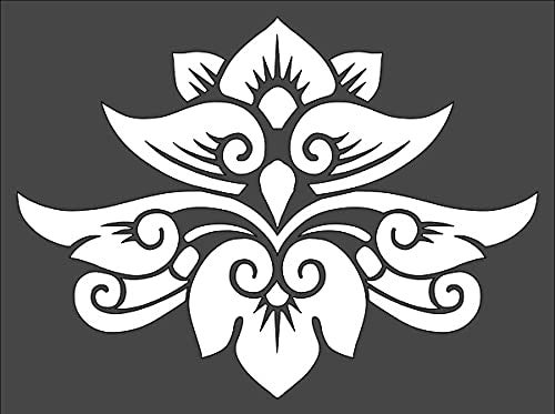 KACHI PENCIL Kachi Pencil Art Craft Layering Stencil 6x8 inch Oriental Lotus Flower Design Crafts Arts Scrapbooking Painting on The Wall Wood Glass and Other Reusable DIY Decorative Stencil  - Image 1