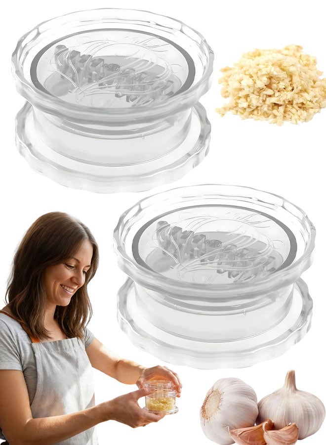 2 PCS Garlic Press Kitchen Gadget, Manual Mincer And Chopper For Garlic, Ginger, Herbs, Nuts , Easy Extraction Tool, Dishwasher Safe, Impact Resistant Dicer - Image 1