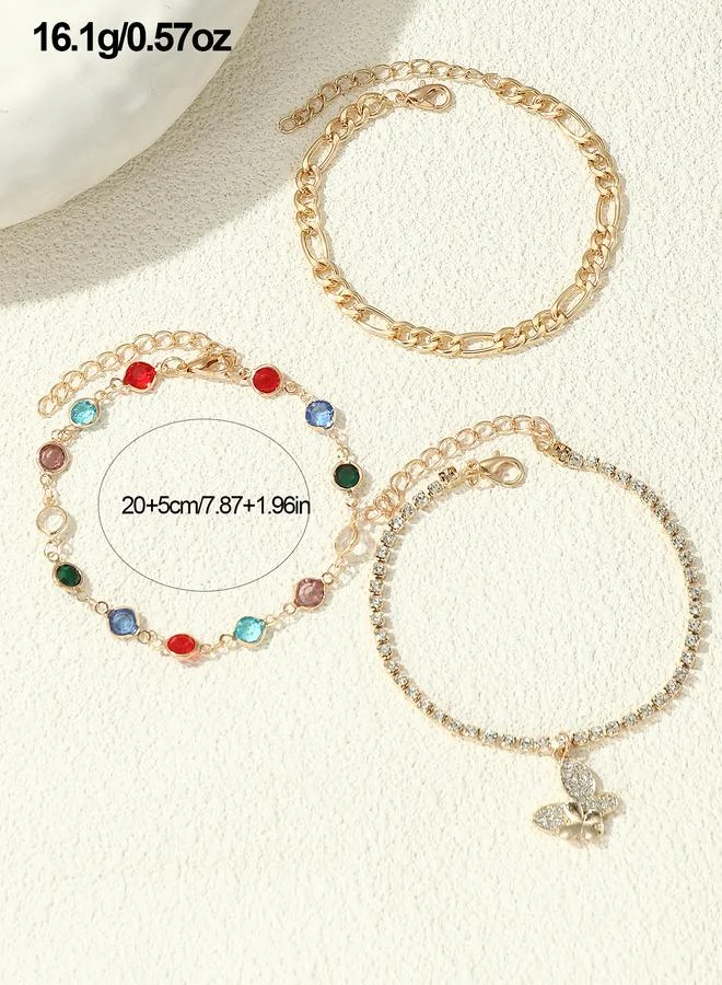 Take Two  Set of 3 - Butterfly Drop Anklet for Women | Best Price UAE