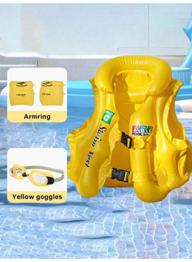MUMS PLANET Kids Inflatable Swim Vest Jacket - Life Saving Life Guard for Kids Survival Suit Child Life Vest Children Life Jacket Water Sport Kids Life Vest for 3 to 6 Year-Children's floats - life jacket - Image 5