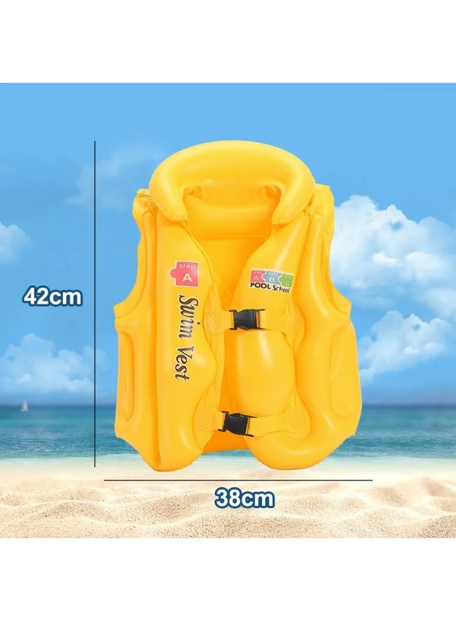 MUMS PLANET Kids Inflatable Swim Vest Jacket - Life Saving Life Guard for Kids Survival Suit Child Life Vest Children Life Jacket Water Sport Kids Life Vest for 3 to 6 Year-Children's floats - life jacket - Image 4