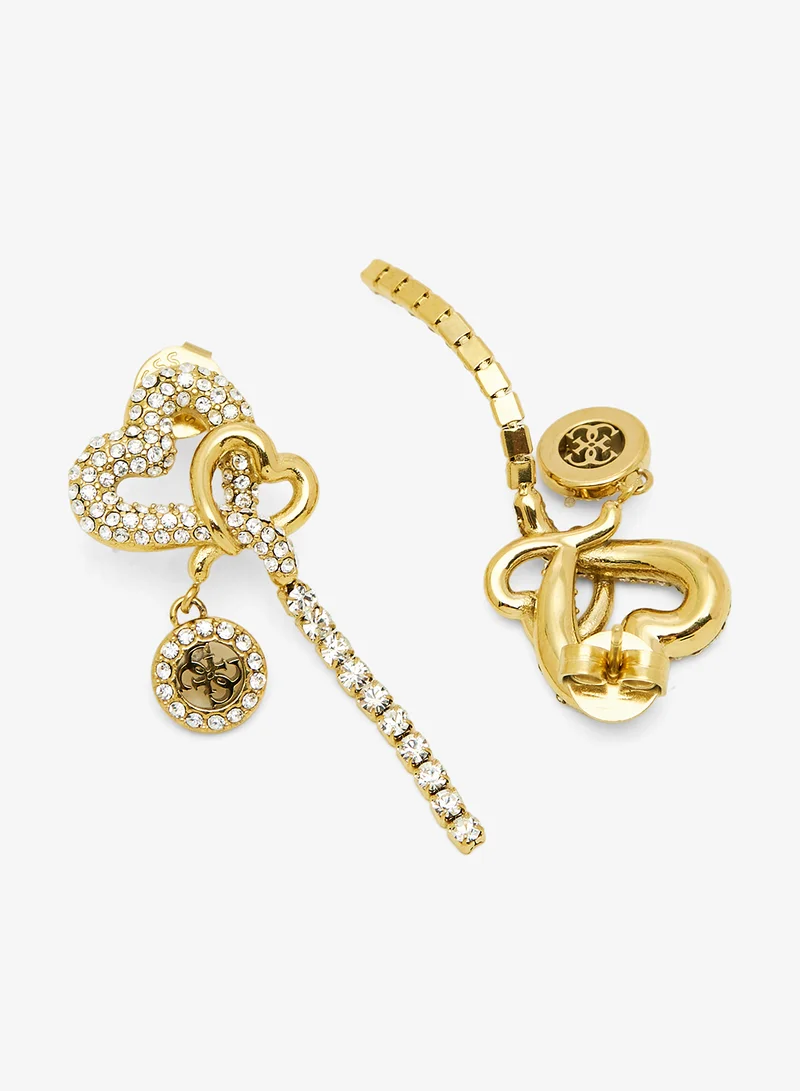 جس أقراط متدلية مرصعة بالقلوب