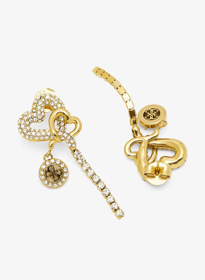 جس أقراط متدلية مرصعة بالقلوب - Image 2