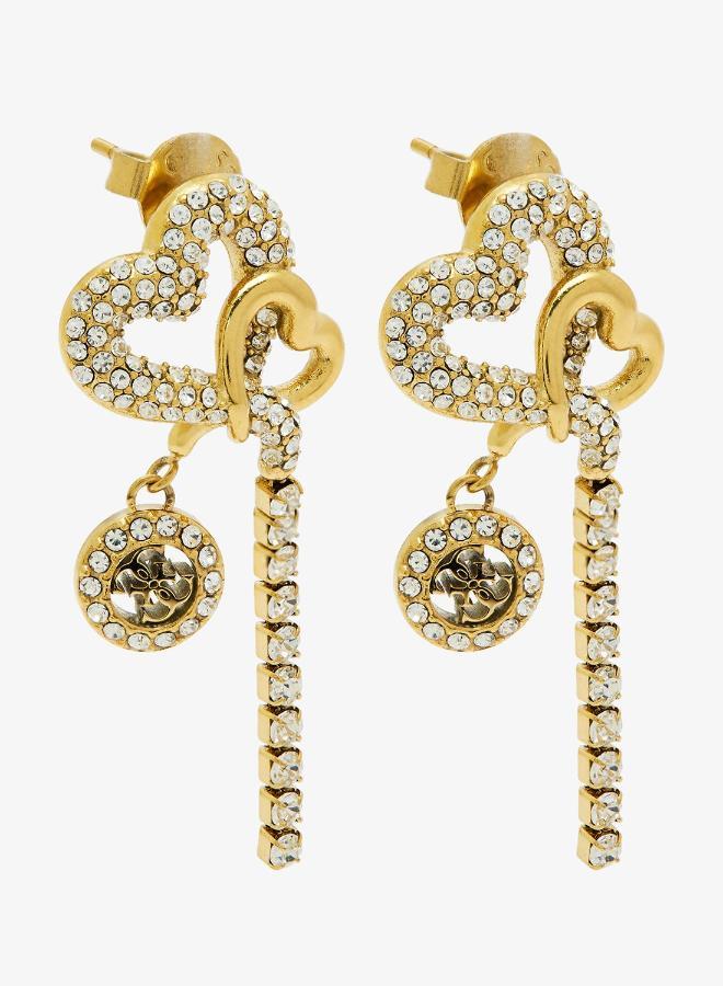 GUESS Pave Hearts Drop Earrings - Image 1