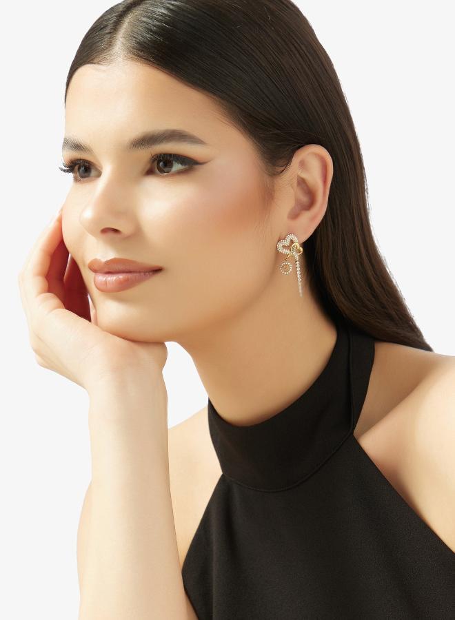 GUESS Pave Hearts Drop Earrings - Image 2