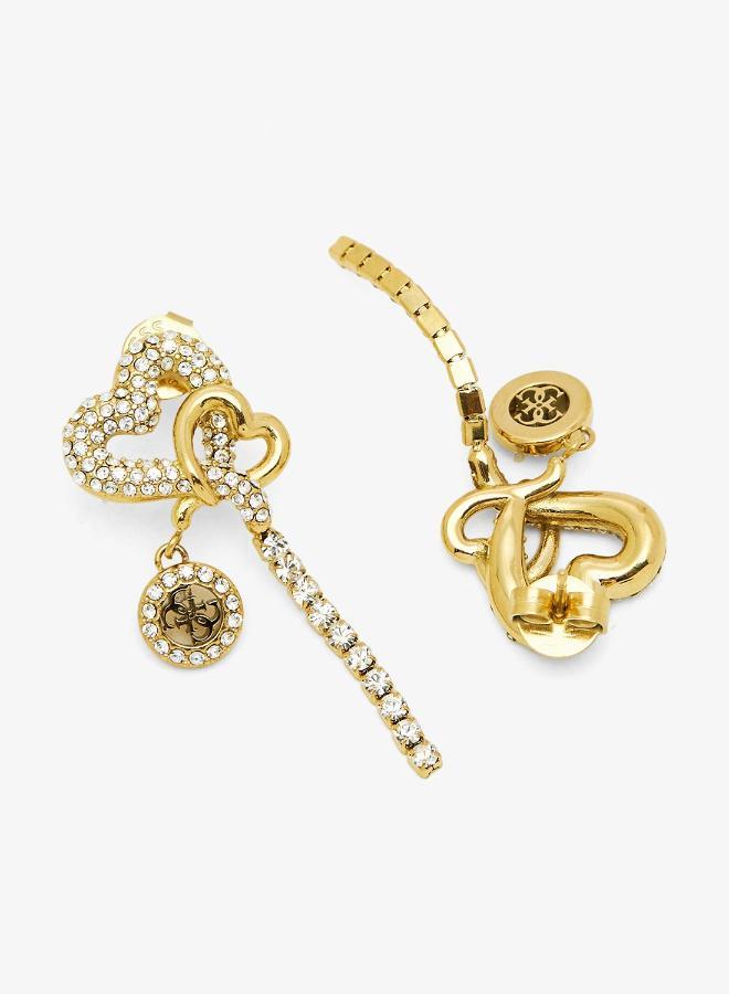 GUESS Pave Hearts Drop Earrings - Image 3