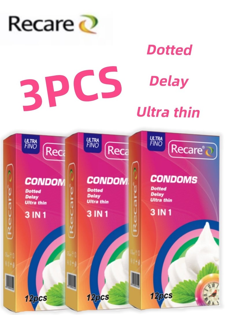 Recare 3 boxes include (embellished, delayed, ultra-thin 12 pieces) different experiences - Image 1