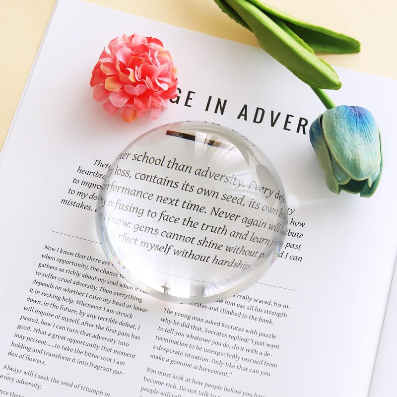 LONGWIN Crystal Dome Magnifier/Paperweight Reading Magnifying Glass-3.9 Inch - Image 4