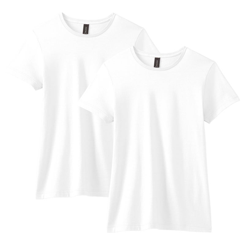 Gildan Women's Softstyle Cotton T-Shirt, Style G64000L, Multipack, White (2-Pack), Medium - Image 1