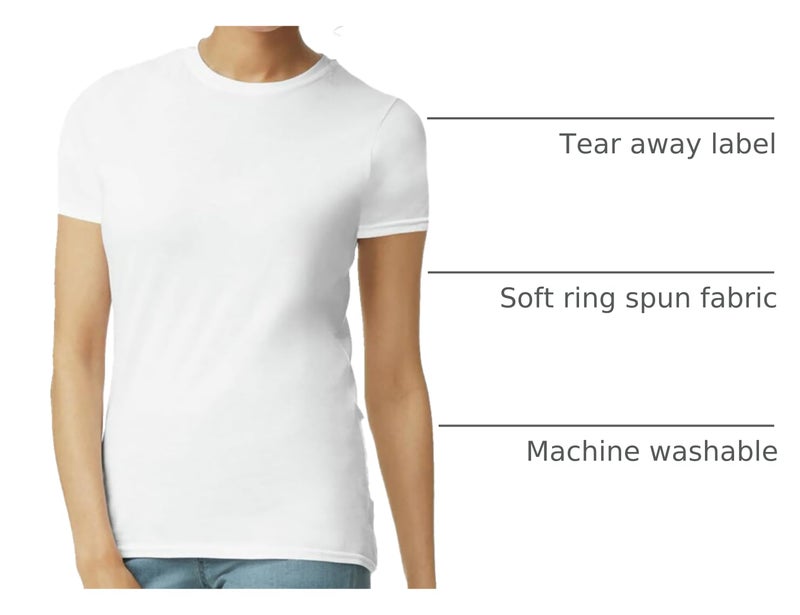 Gildan تي شيرت قطن ناعم للنساء من جيلدان، الطراز G64000L، عبوة متعددة، أبيض (عبوة 2)، متوسط - Image 4