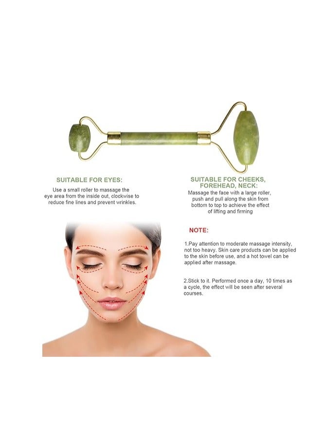 Jade Roller  Face Roller Massage Tool Facial Beauty Skincare Massager Face Slimmig Rollers Lift Anti Wrinkle Improve Skin and Health Through Natural Anti Aging Jade Stone (Green3) - Image 2