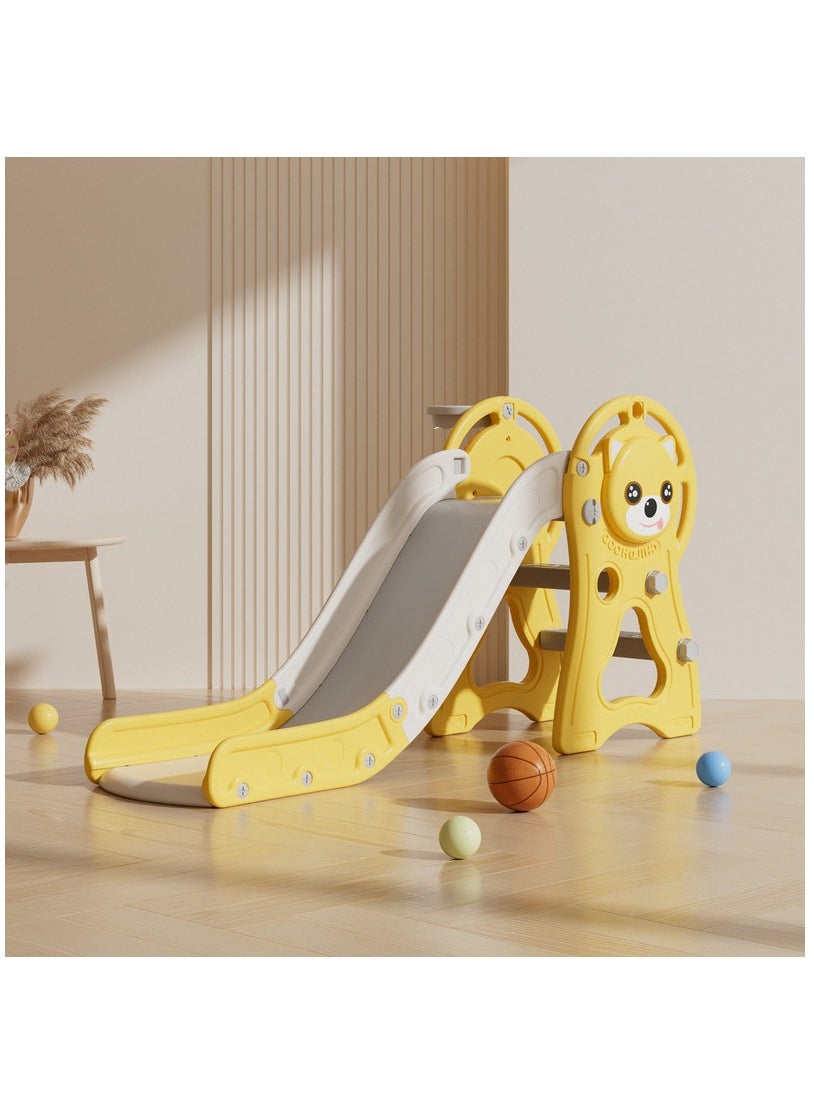 Foldable Dog Slide with Basketball ,Yellow 