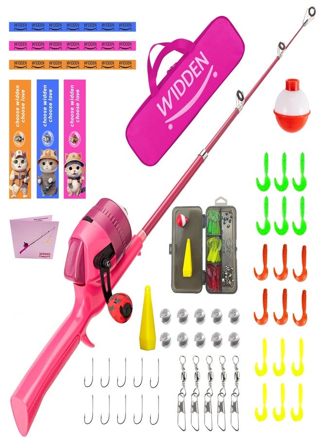 WIDDEN Kids Fishing Pole, Telescopic Fishing Rod, Toddler Collapsible Fishing Rod and Reel Combo with Tackle Box, Fishing Line, Bobber, and Soft Lures for Boy, Girl, Youth, Beginner, Over 4 Years Old - Image 1