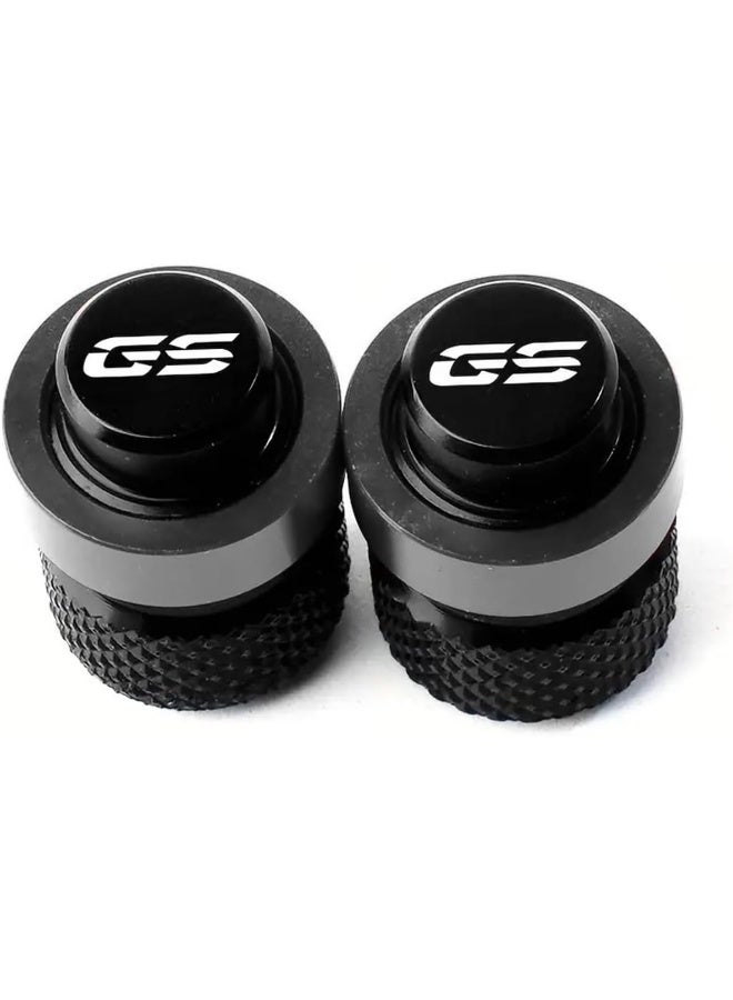 GS Pair of Motorcycle Tire Inflation Valve Caps - Silver - Image 4