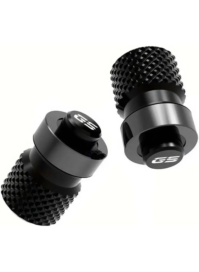 GS Pair of Motorcycle Tire Inflation Valve Caps - Silver - Image 3