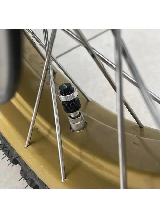 GS Pair of Motorcycle Tire Inflation Valve Caps - Silver - Image 2