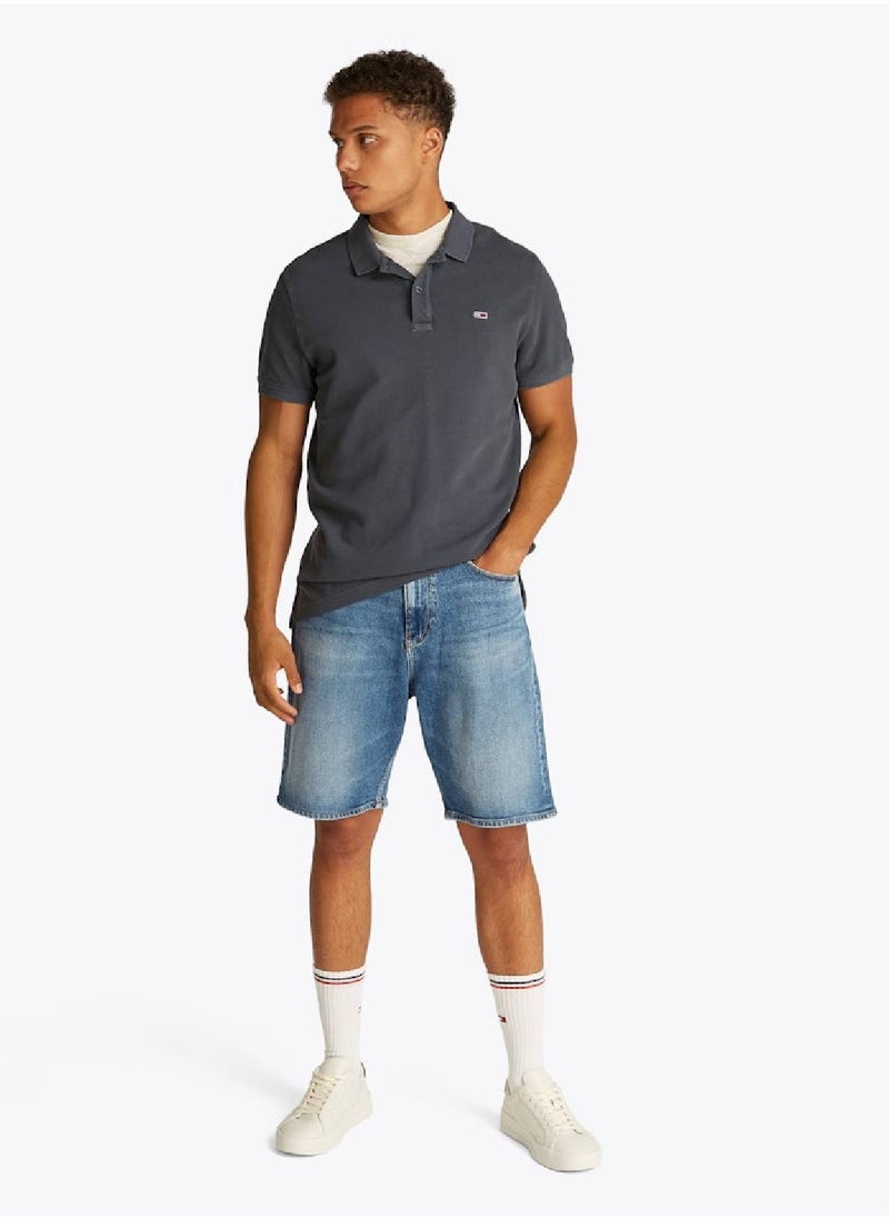 TOMMY JEANS Men's Slim Fit Polo Shirt - Cotton, Grey  - Image 3