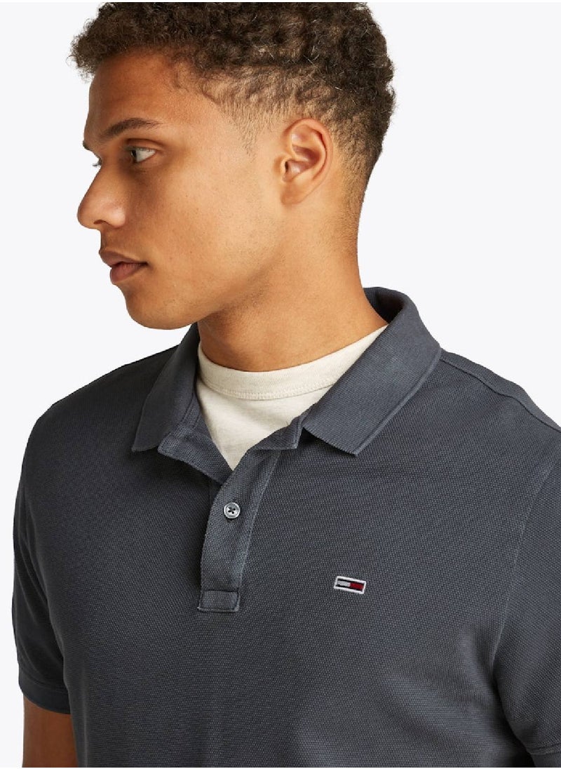 TOMMY JEANS Men's Slim Fit Polo Shirt - Cotton, Grey  - Image 5