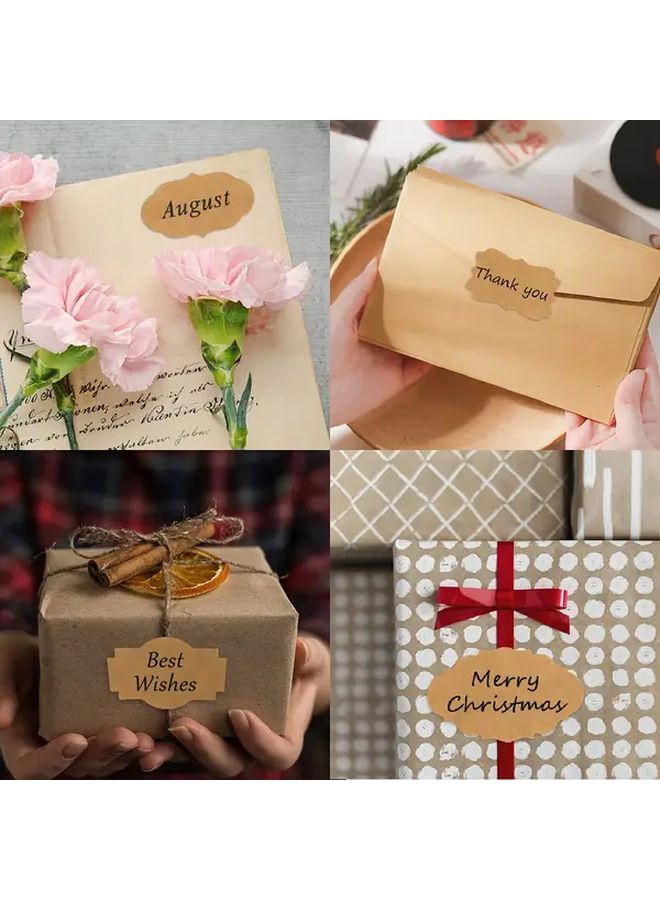 1200Pcs Natural Brown Kraft Paper Sticker Labels Self Adhesive Rustic Farmhouse Style Rounded Corners Craft Bulk - Image 4