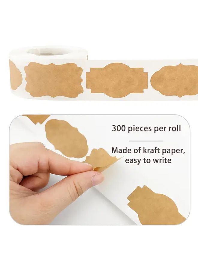 1200Pcs Natural Brown Kraft Paper Sticker Labels Self Adhesive Rustic Farmhouse Style Rounded Corners Craft Bulk - Image 3