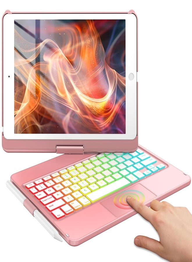 HotLife Apple iPad 10.2 Keyboard Case - 9th & 8th Gen Compatible - Touch Keyboard with 360 Rotatable Protective Cover & Apple Pencil Holder - Wireless Backlit Keyboard - Image 1