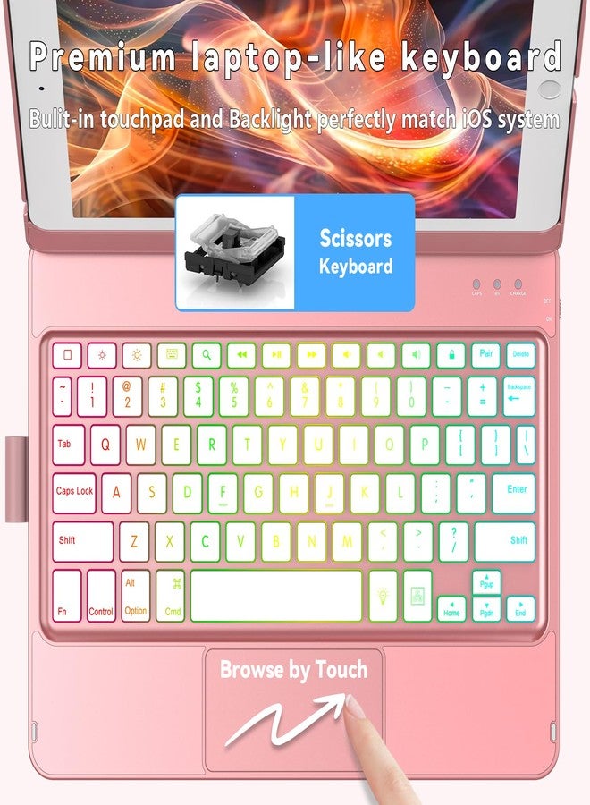 HotLife Apple iPad 10.2 Keyboard Case - 9th & 8th Gen Compatible - Touch Keyboard with 360 Rotatable Protective Cover & Apple Pencil Holder - Wireless Backlit Keyboard - Image 4