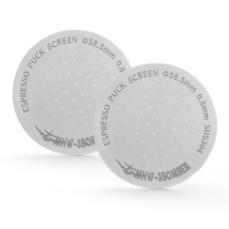 MHW-3BOMBER 58.5mm Espresso Puck Screen 2 Packs Metal Coffee Filter Reusable Espresso Filters for 58mm Portafilter Basket 0.8mm Thickness FG7010-OS - Image 1