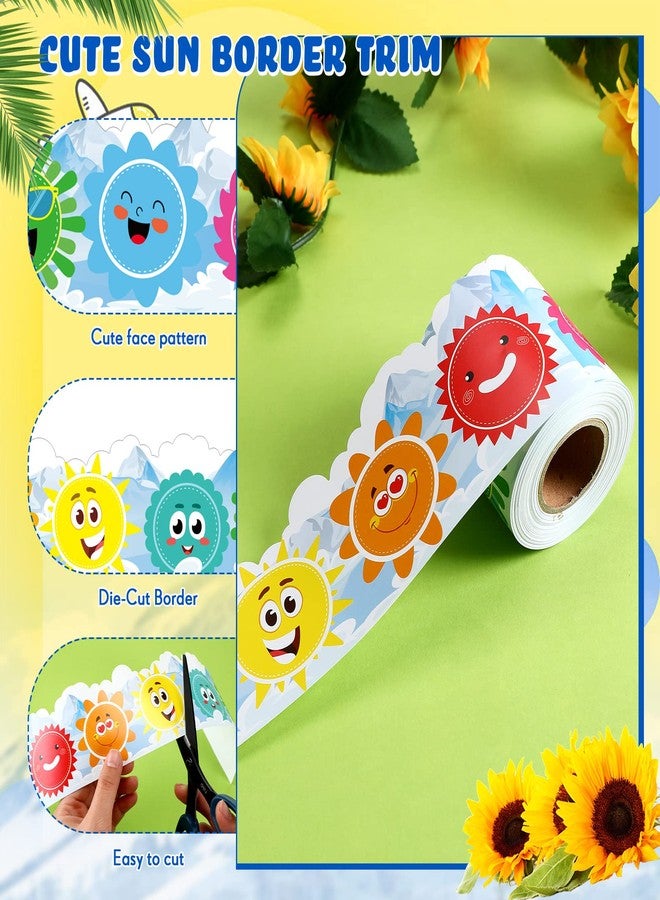 Yexiya 65.6 ft Colorful Sun Bulletin Board Borders Spring Summer Sunshine Border Trim Sun Paper Cutouts Classroom Decorations for Preschool Chalkboard Desks Windows Doors Party Gifts Favors Supplies - Image 2