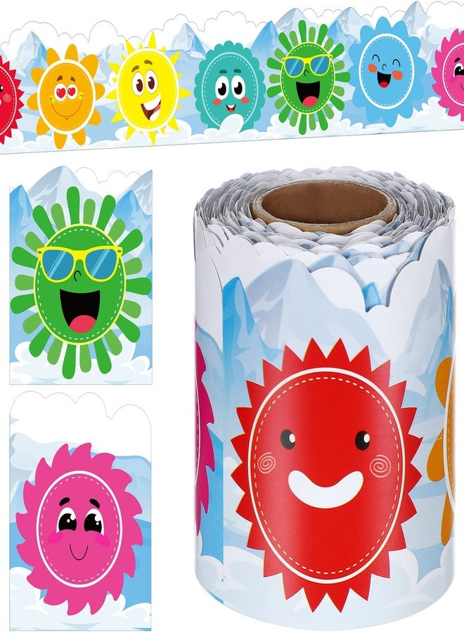 Yexiya 65.6 ft Colorful Sun Bulletin Board Borders Spring Summer Sunshine Border Trim Sun Paper Cutouts Classroom Decorations for Preschool Chalkboard Desks Windows Doors Party Gifts Favors Supplies - Image 1