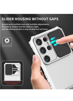 Generic Samsung Galaxy S23 Ultra White Mobile Phone Case Cover, Innovative Telescopic Bracket, Sliding Protection Camera Window, Bumper Shockproof Phone Back Cover  - Image 5