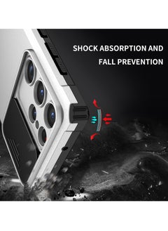 Generic Samsung Galaxy S23 Ultra White Mobile Phone Case Cover, Innovative Telescopic Bracket, Sliding Protection Camera Window, Bumper Shockproof Phone Back Cover  - Image 4