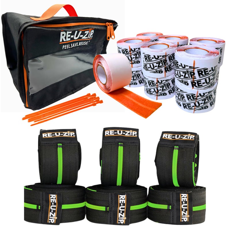 REUZIP HeavyDuty Reusable Dust Barrier Zipper  Pro Bundle  Patented Hook  Loop System  CostEffective  Reliable  Lockable Safety Feature