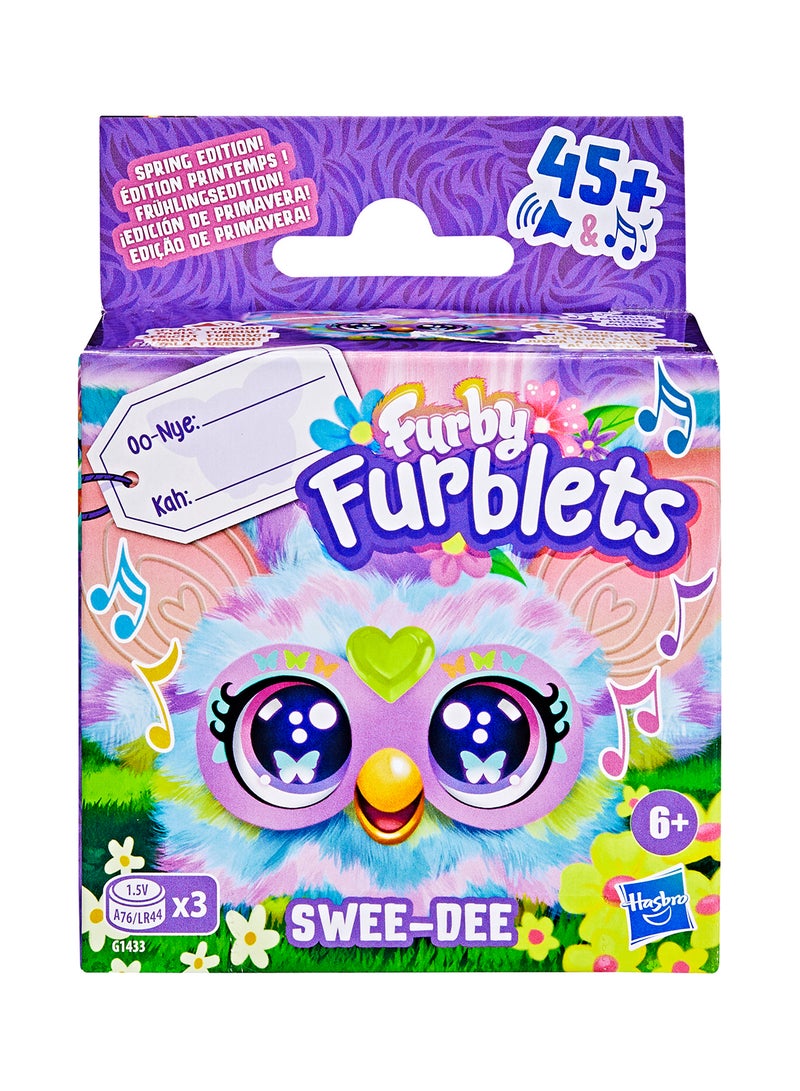 Furby Furblets Swee-Dee Spring Mini Friend, Electronic Plush Toys for Girls & Boys 6+, Multicolor, Speaks Furbish & Plays Music - Image 2