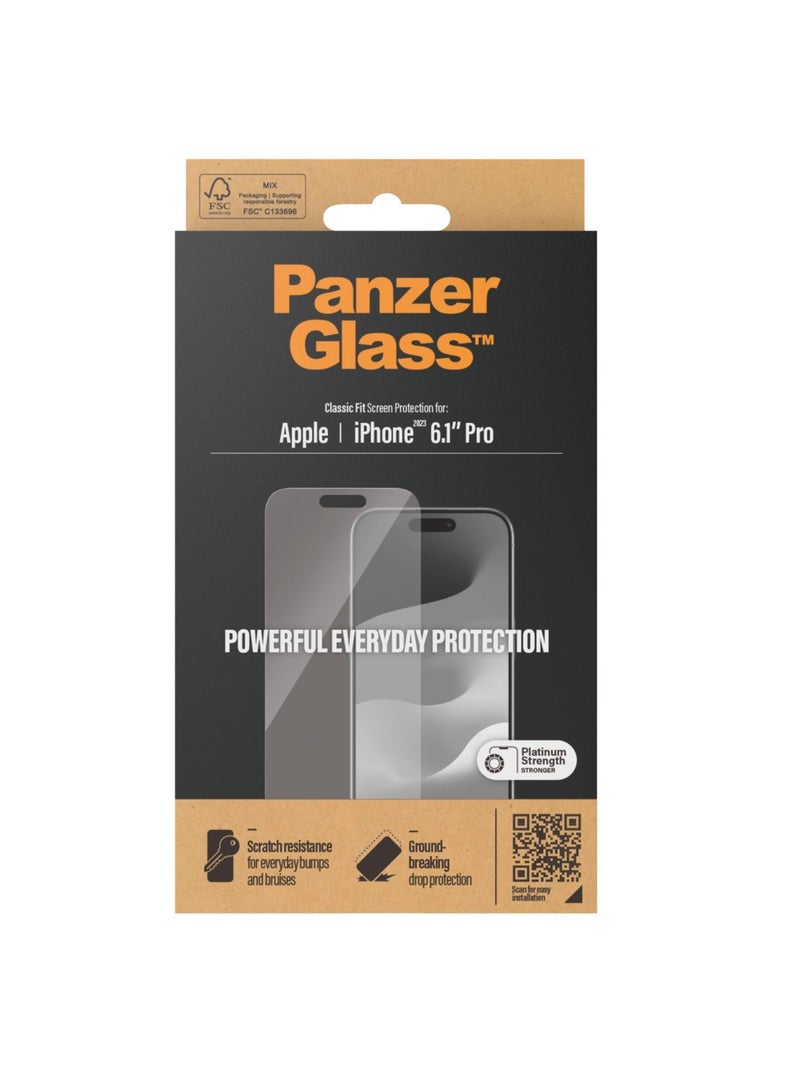 PanzerGlass واقي الشاشة PanzerGlass لهاتف iPhone 2023 Pro مقاس 6.1 بوصة | مقاس كلاسيكي - Image 3