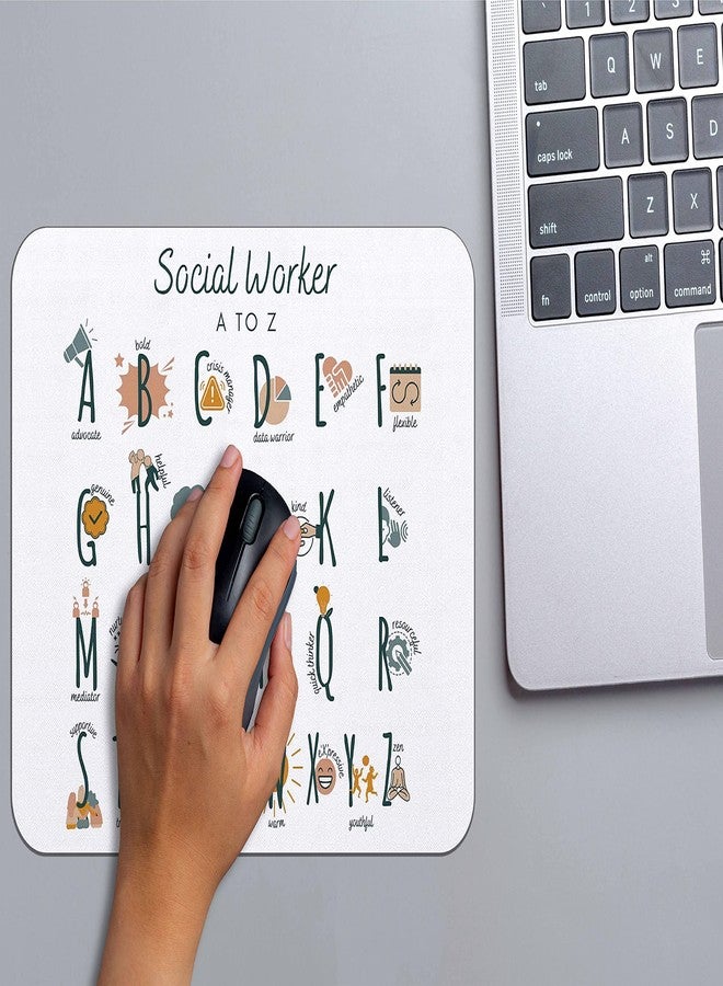 OFlich Social Worker Alphabet Mousepad 9.5×7.9 Inch Non-Slip Rubber Base Square Mouse Pads for Computers Laptop Social Worker Office Home Desk Decor,Social Worker Appreciation Gifts - Image 4