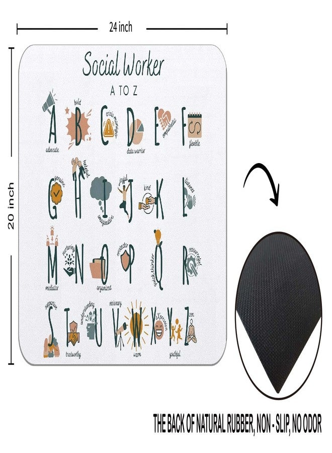 OFlich Social Worker Alphabet Mousepad 9.5×7.9 Inch Non-Slip Rubber Base Square Mouse Pads for Computers Laptop Social Worker Office Home Desk Decor,Social Worker Appreciation Gifts - Image 5