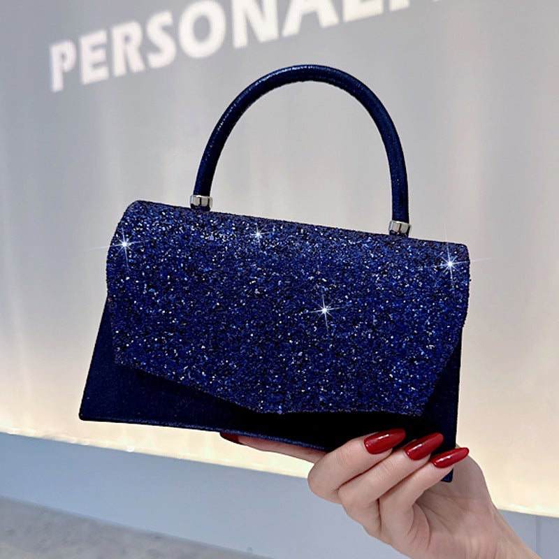 Western-Style Sequined Small Square Bag, Sparkling Handbag, Versatile Textured Evening Bag, Simple Cross-Body Chain Women'S Bag - Image 1