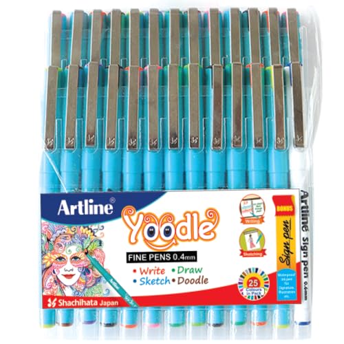 Artline Fd6342300004 Yoodle Fine Line Pen Set - Pack Of 25 + Bonus Sign Pen - Multicolor - Image 1