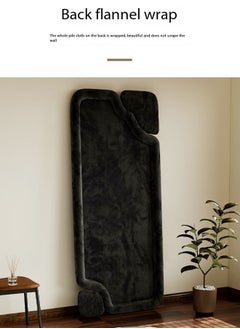 fashionhome Modern Scandinavian Design Full Length Mirror Standing Hanging or Leaning Against Wall Large Bedroom Floor Mirror Dressing Mirror Wall-Mounted Mirror Wood Frame Wavy Mirror Round Corner 60x160 cm  - Image 5