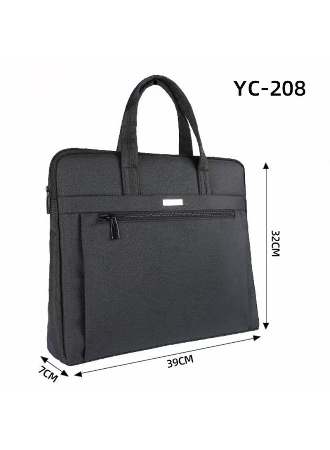 HELPS A4 Satchel Document Bag Customized Large-capacity Multi-functional Document Bag Oxford Cloth Double Zipper Information Conference Briefcase - Image 1