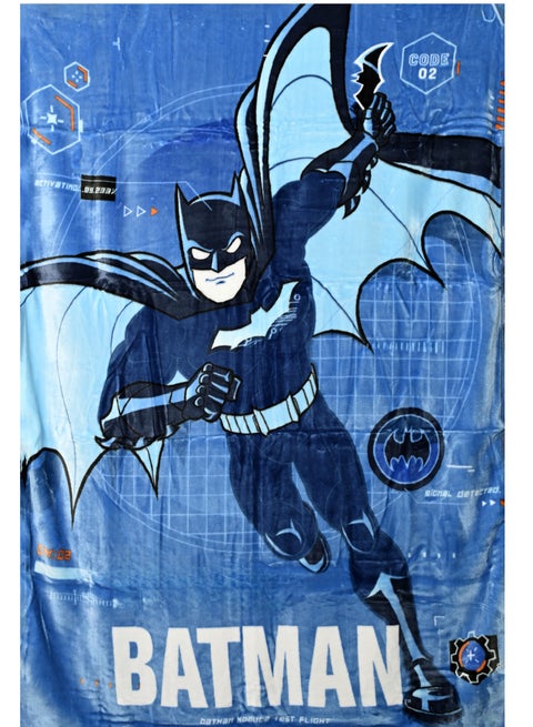 Batman Raschel Blanket – Ultra-Soft & Lightweight 100% Polyester Throw – Blue